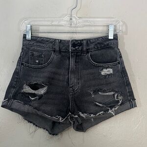PacSun Charcoal Distressed Jean Shorts